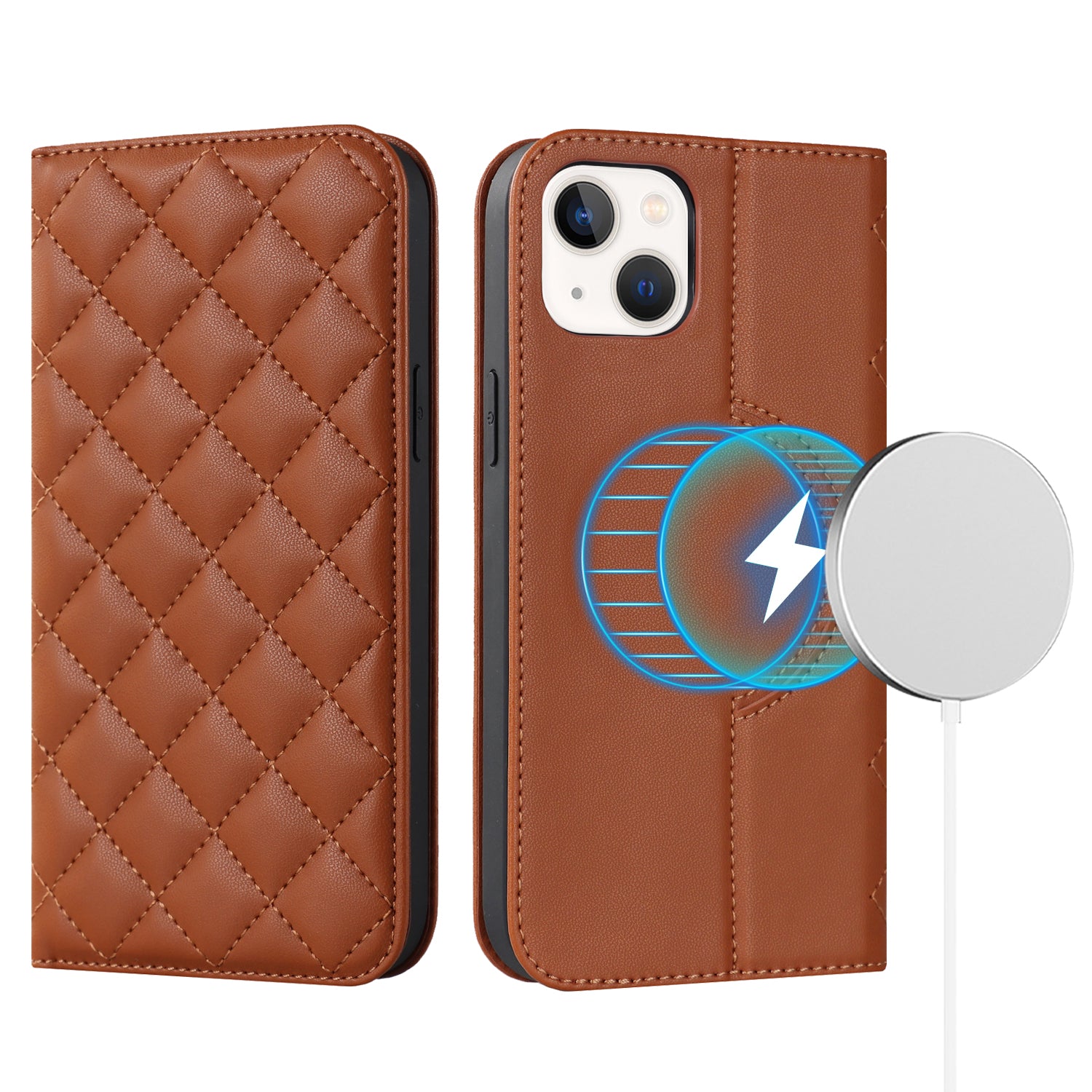 For iPhone 13 mini 5.4 inch RFID Blocking Phone Case Card Holder Stand Phone Leather Cover Compatible with MagSafe For iPhone 13 mini 5.4 inch RFID Blocking Phone Case Card Holder Stand Phone Leather Cover Compatible with MagSafe